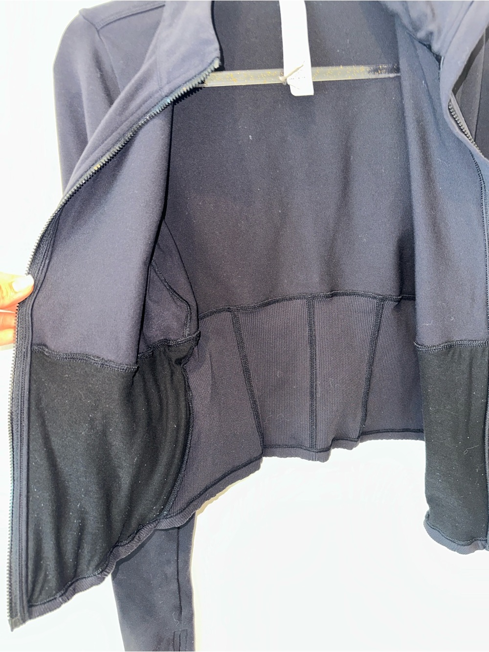 ALO Yoga Black Jacket with Gold Speckle Trim - Picture 9 of 12